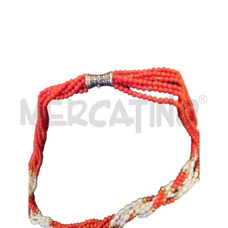 COLLANA CORALLO E PERLE CHIUSURA ARG | Mercatino dell'Usato Roma tiburtina 2