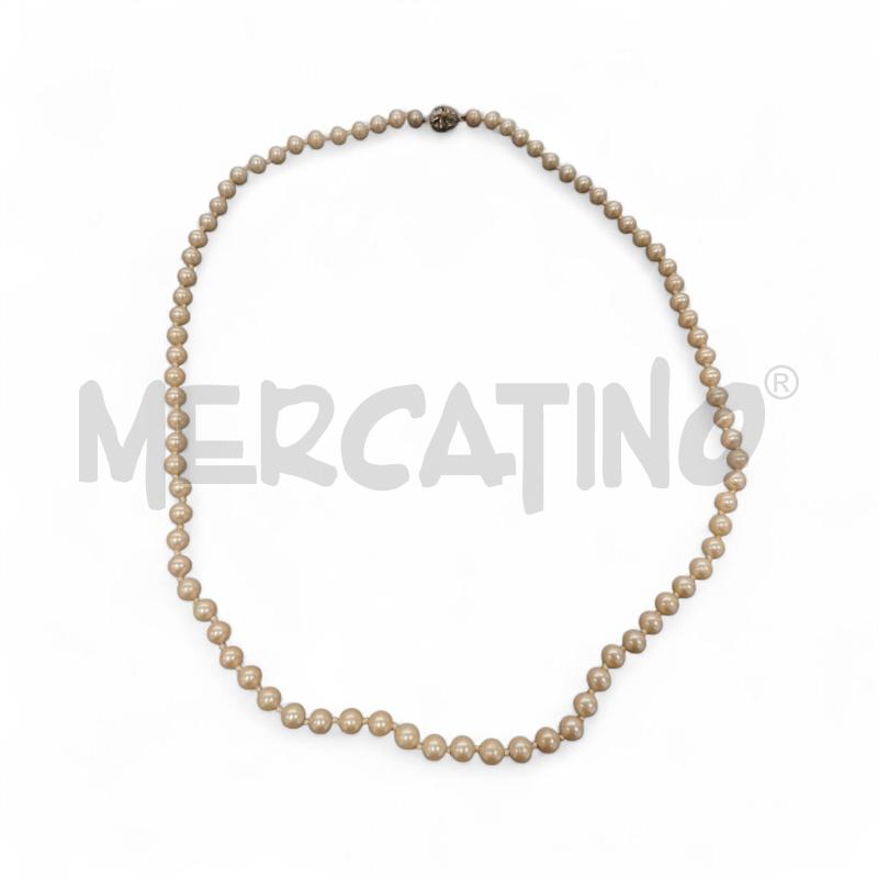 COLLANA PERLE CHIUSURA ARG LUNGA | Mercatino dell'Usato Roma tiburtina 1