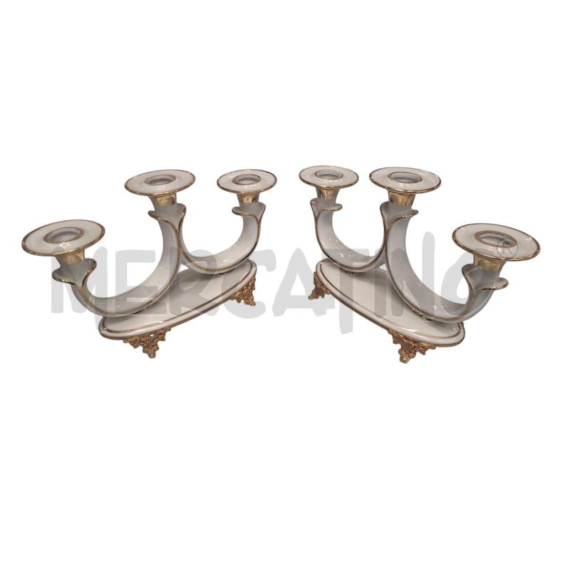 COPPIA CANDELABRI LIMOGES ORO | Mercatino dell'Usato Roma tiburtina 1