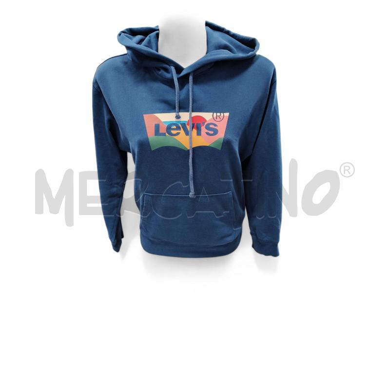 FELPA DONNA LEVI'S BLU CAPPUCCIO | Mercatino dell'Usato Roma tiburtina 1