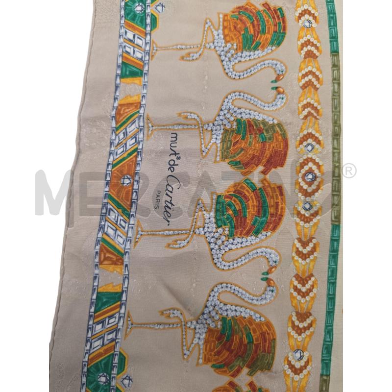 FOULARD SETA CARTIER FLAMINGO BEI  | Mercatino dell'Usato Roma tiburtina 2