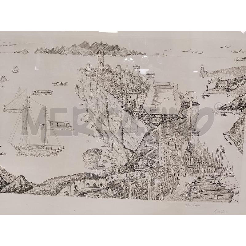 INCISIONE PAESAGGIO BONIFACIO | Mercatino dell'Usato Roma tiburtina 2