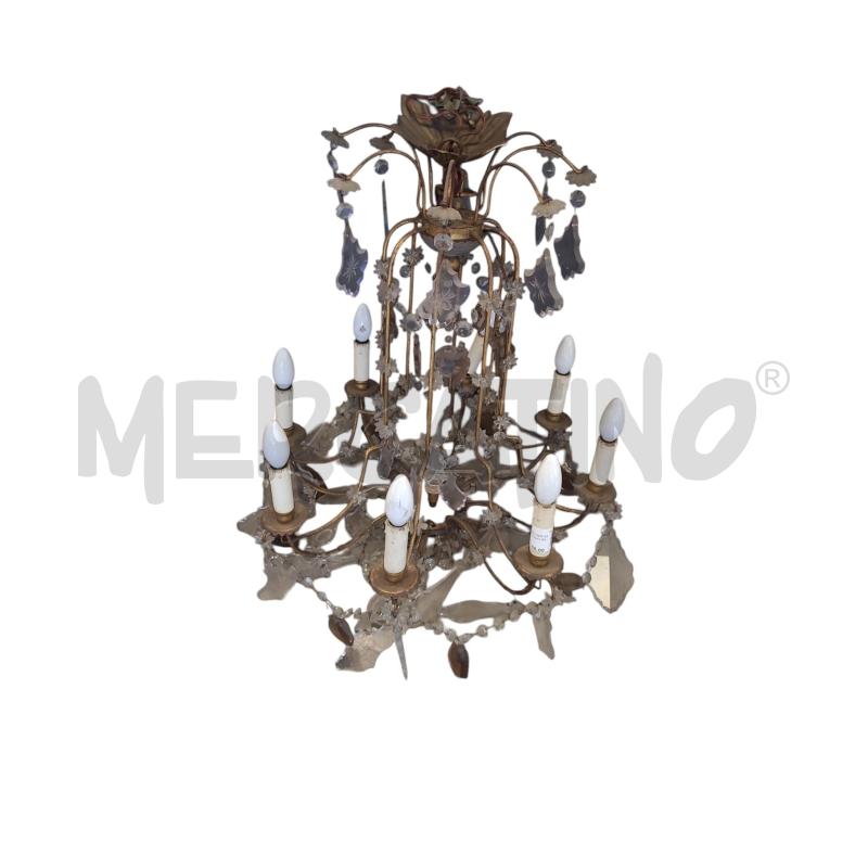 LAMPADARIO  8 LUCI GOCCE MET | Mercatino dell'Usato Roma tiburtina 1