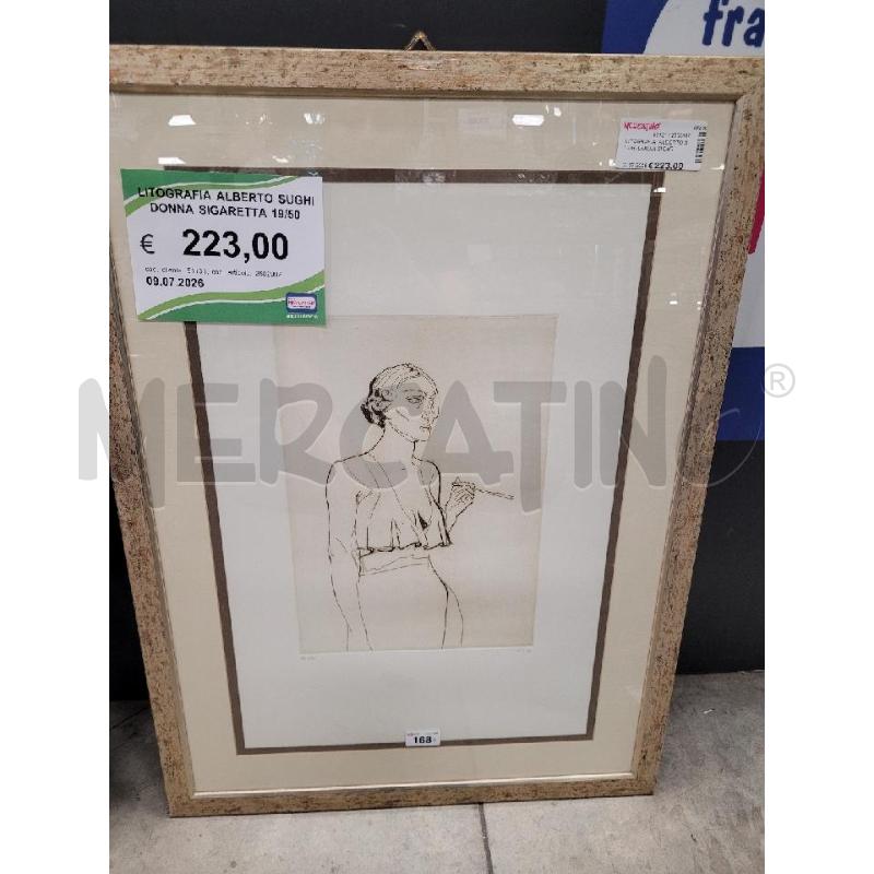 LITOGRAFIA  ALBERTO SUGHI DONNA SIGARETTA 19/50 | Mercatino dell'Usato Roma tiburtina 1