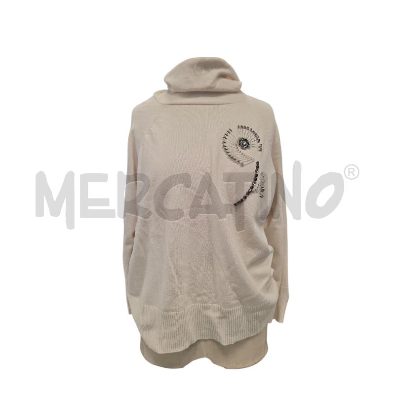 MAGLIONE DONNA CLIPS TRICOT PANNA | Mercatino dell'Usato Roma tiburtina 1