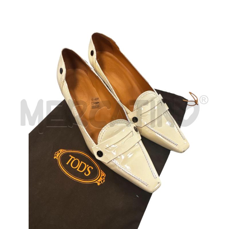 MOCASSINI DONNA TOD'S TACCO PANNA VERNICE | Mercatino dell'Usato Roma tiburtina 1