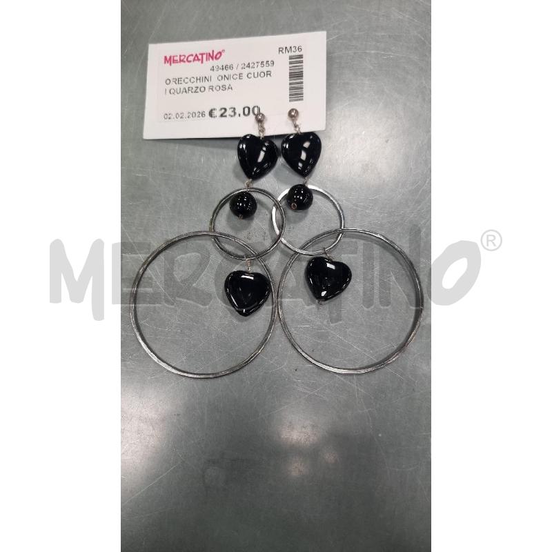 ORECCHINI  ONICE CUORI QUARZO ROSA  | Mercatino dell'Usato Roma tiburtina 1