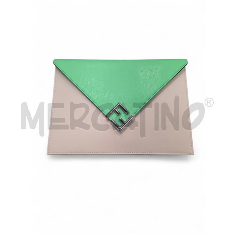 POCHETTE FENDI VERDE FLUO E PANNA | Mercatino dell'Usato Roma tiburtina 1