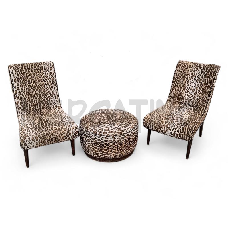 POLTRONCINE 2 + POUF TONDO LEOPARDATI | Mercatino dell'Usato Roma tiburtina 1