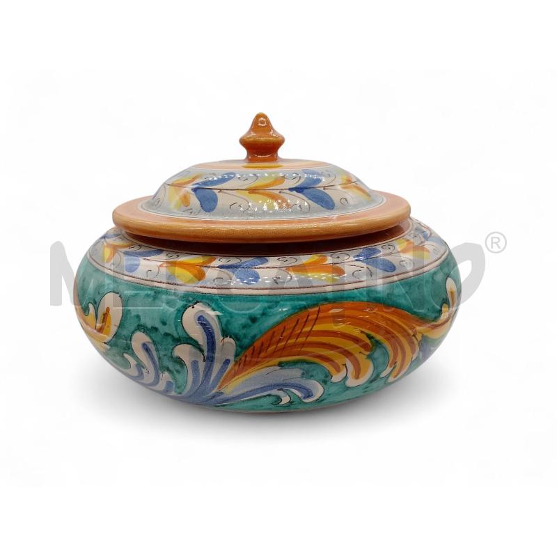 POTICHE VASO  BASSO CALTAGIRONE VERDE ARANCIO | Mercatino dell'Usato Roma tiburtina 4