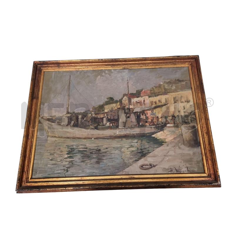 QUADRO BATTELLO CORNICE ORO | Mercatino dell'Usato Roma tiburtina 1