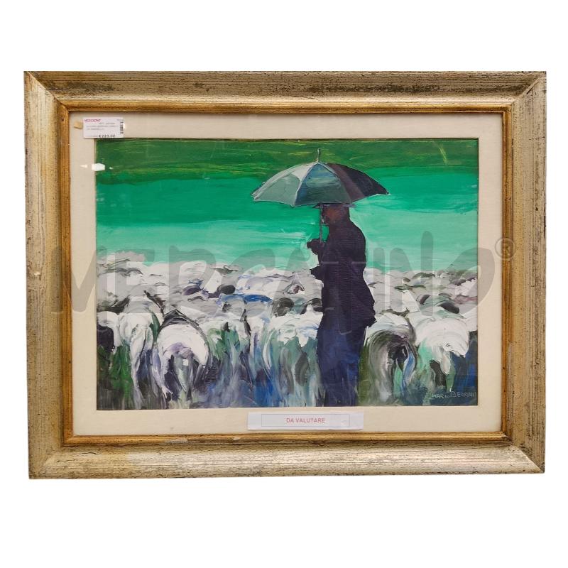 QUADRO BERRINO UOMO CON OMBRELLO  | Mercatino dell'Usato Roma tiburtina 1