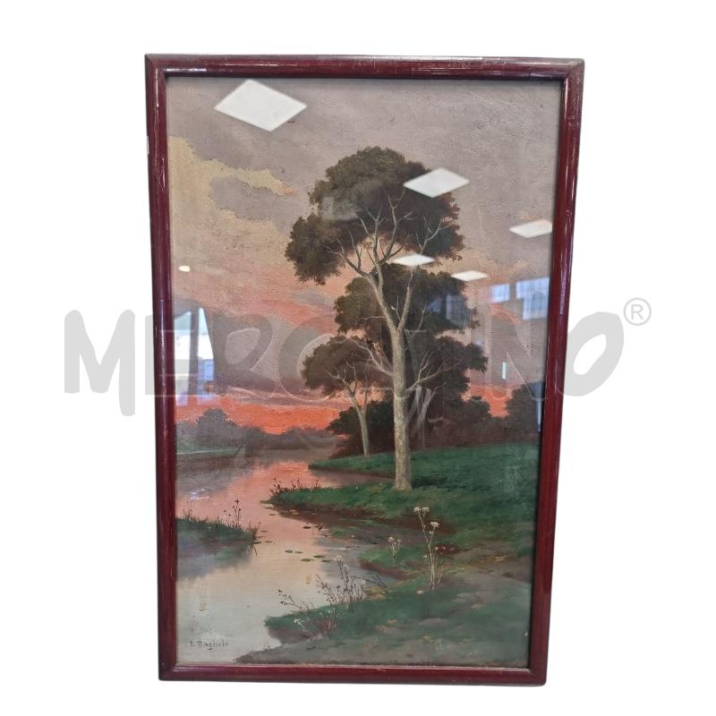 QUADRO FORTUNATO BOGLIOLO ALBERI SU LAGO | Mercatino dell'Usato Roma tiburtina 1