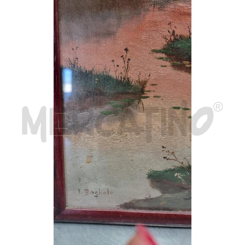 QUADRO FORTUNATO BOGLIOLO ALBERI SU LAGO | Mercatino dell'Usato Roma tiburtina 2