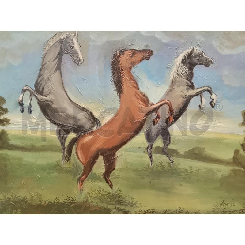 QUADRO GIUSUEPPE MORUCCI 3 CAVALLI | Mercatino dell'Usato Roma tiburtina 2