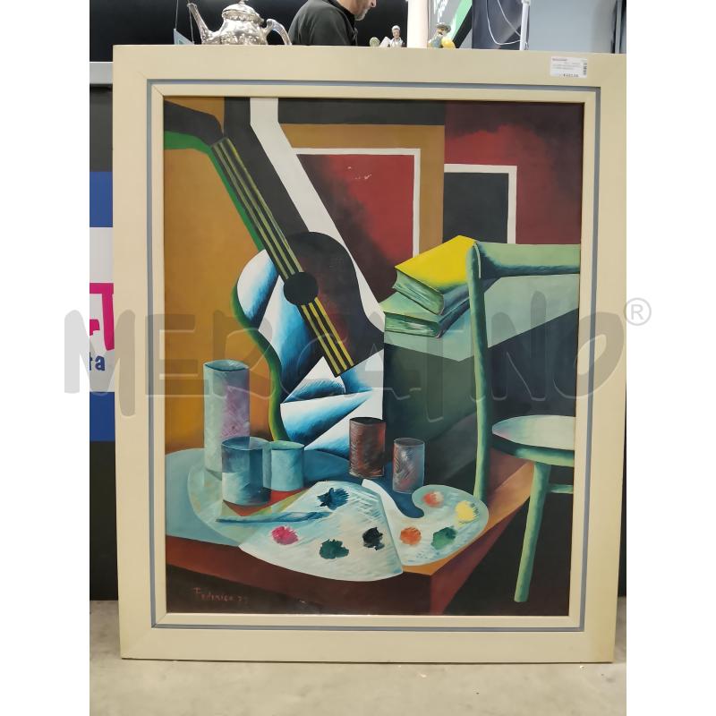 QUADRO NATURA MORTA CHITARRA FEDERICO 73 | Mercatino dell'Usato Roma tiburtina 1