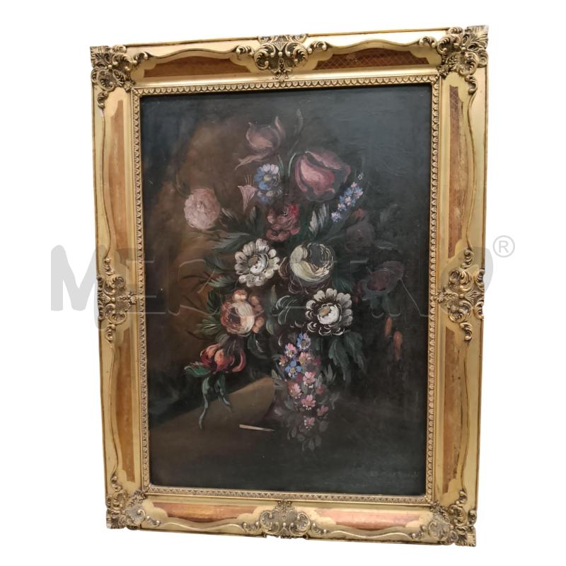 QUADRO OLIO NATURA MORTA FIORI  | Mercatino dell'Usato Roma tiburtina 1