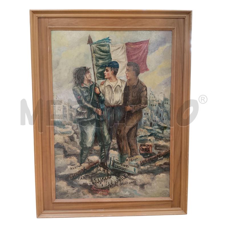 QUADRO OLIO SU TAVOLA BANDIERA ITALIANA | Mercatino dell'Usato Roma tiburtina 1