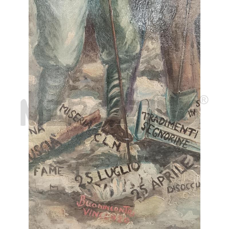 QUADRO OLIO SU TAVOLA BANDIERA ITALIANA | Mercatino dell'Usato Roma tiburtina 3