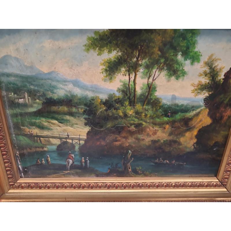 QUADRO PAESAGGIO RAGAZZO A CAVALLO BARCA | Mercatino dell'Usato Roma tiburtina 2