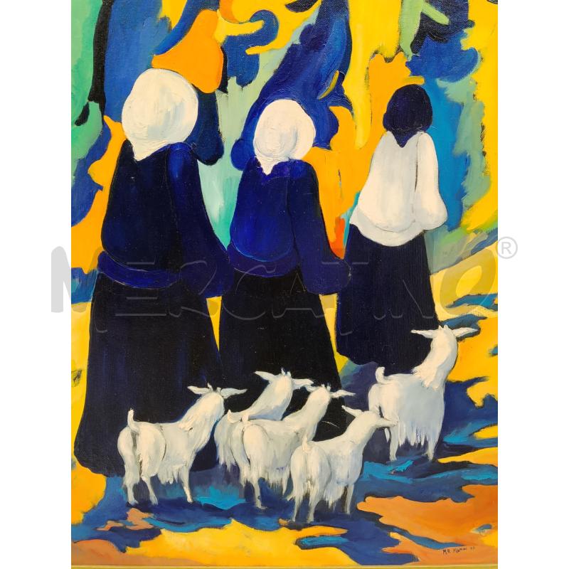 QUADRO PASTORELLE MUZZI+CERTIFICATO | Mercatino dell'Usato Roma tiburtina 2