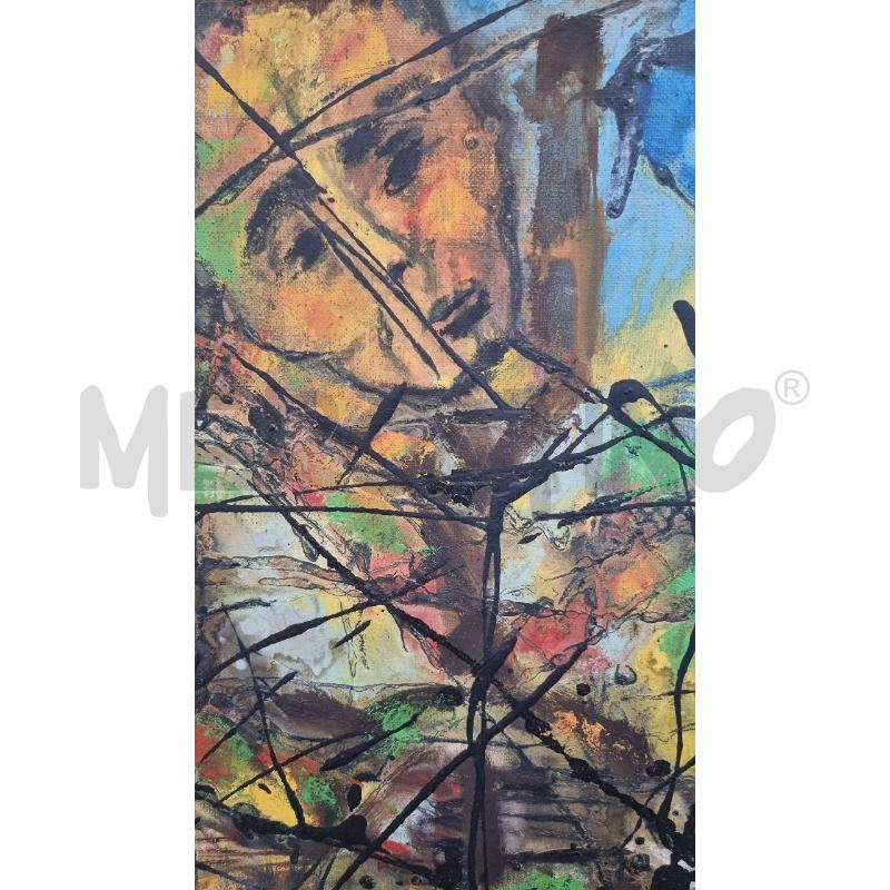 QUADRO UOMO CON STRUMENTO SFONDO CELESTE | Mercatino dell'Usato Roma tiburtina 2