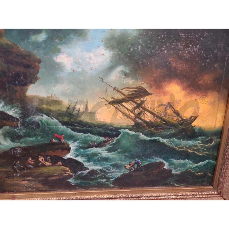QUADRO  TEMPESTA IN MAR | Mercatino dell'Usato Roma tiburtina 2