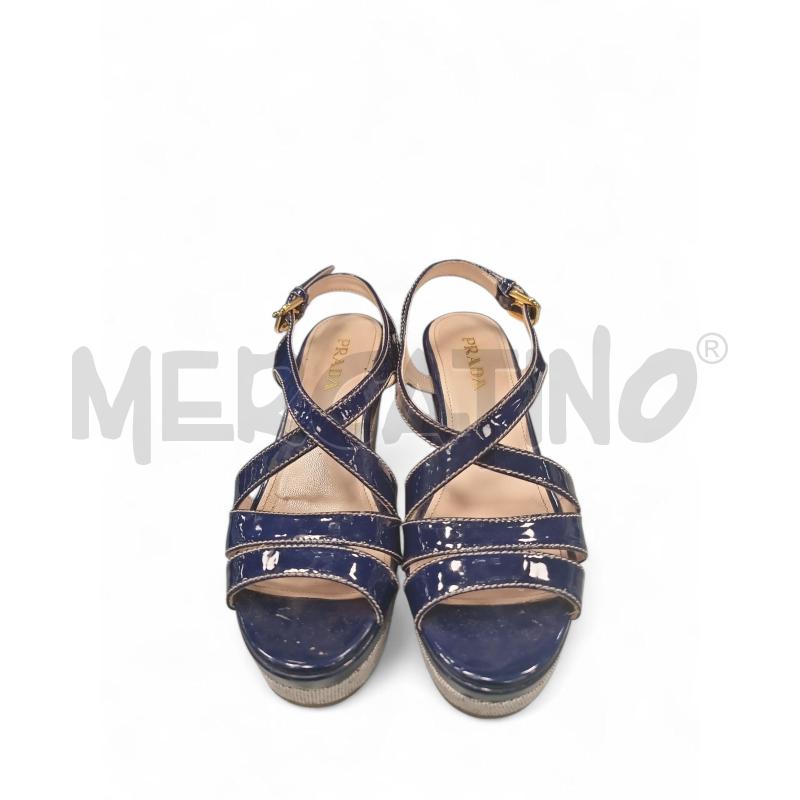 SANDALI DONNA BLU VERNICE PRADA  | Mercatino dell'Usato Roma tiburtina 2