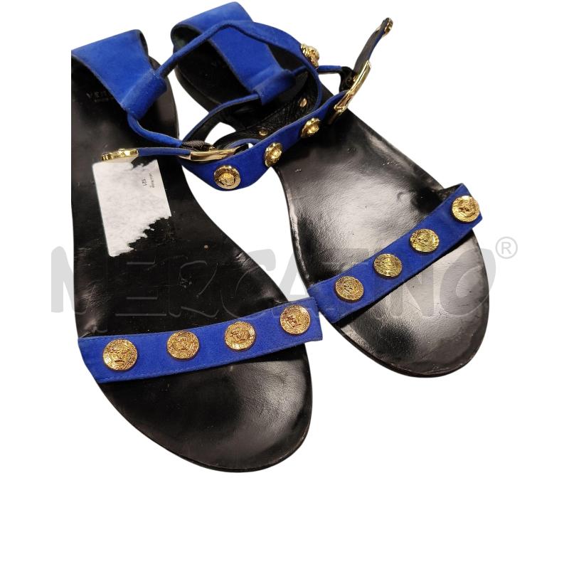 SANDALI DONNA VERSACE BLU DORATI  | Mercatino dell'Usato Roma tiburtina 2