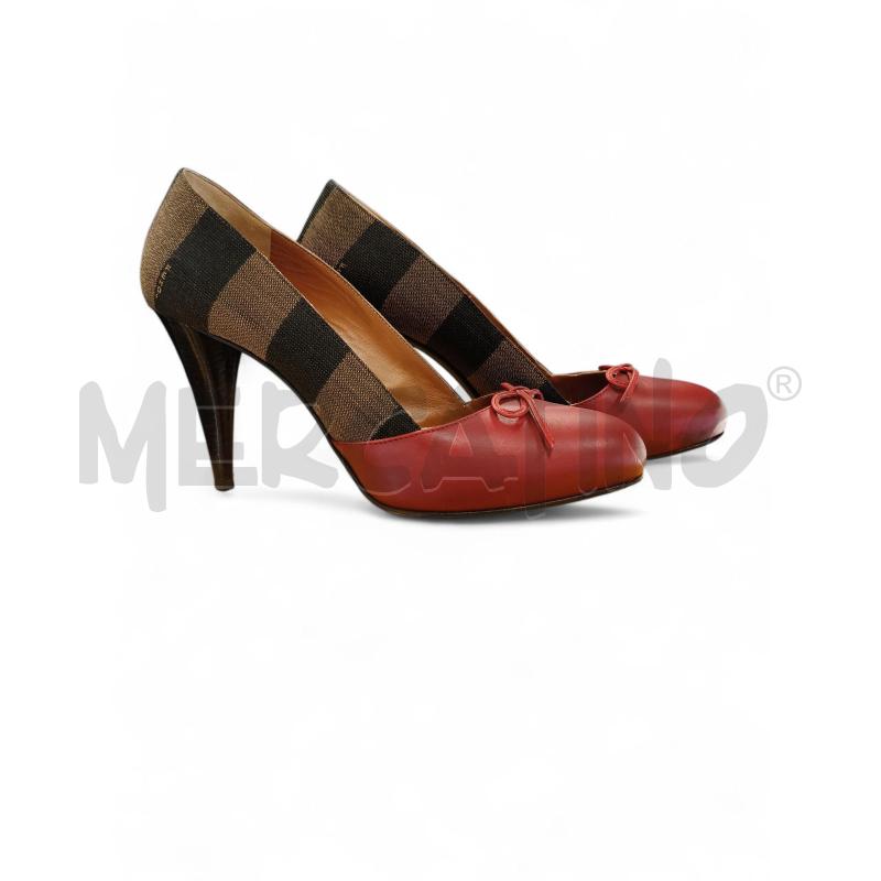 SCARPE DONNA FENDI PELLE ROSSA PEQUIN | Mercatino dell'Usato Roma tiburtina 1