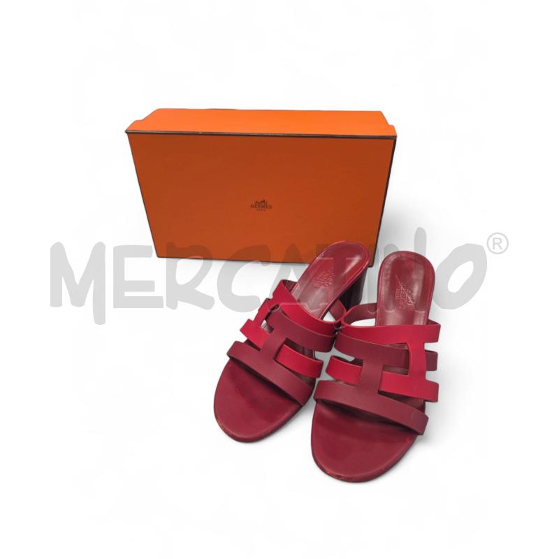 SCARPE DONNA HERMES ROSSE CON SCATOLA | Mercatino dell'Usato Roma tiburtina 1