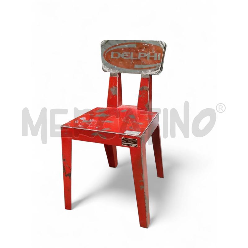 SEDIA METALLO ROSSA VIBRAZIONI ART DESIGH | Mercatino dell'Usato Roma tiburtina 1