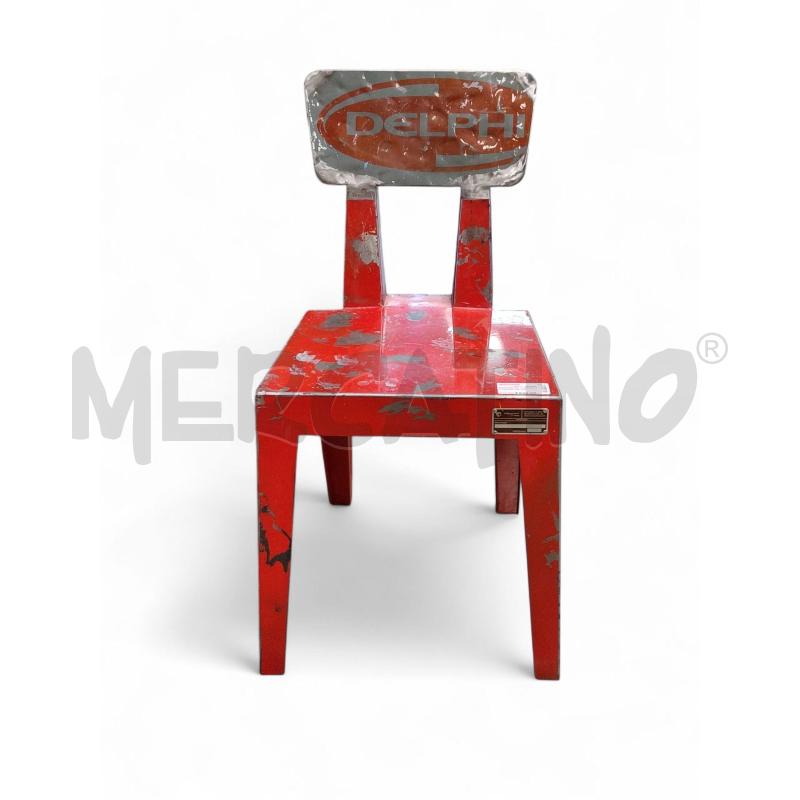 SEDIA METALLO ROSSA VIBRAZIONI ART DESIGH | Mercatino dell'Usato Roma tiburtina 2