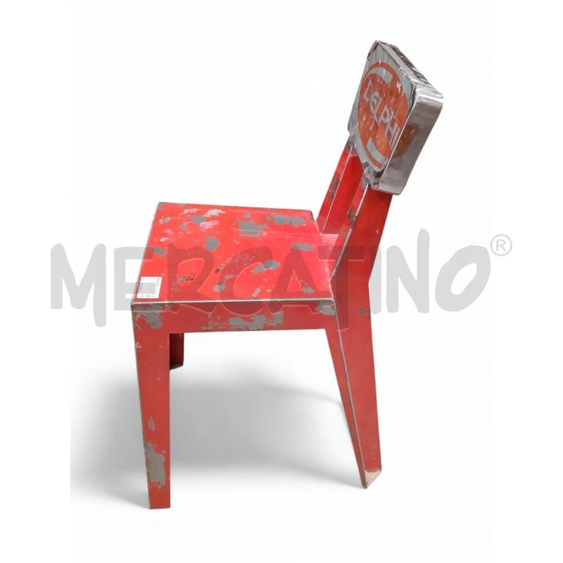 SEDIA METALLO ROSSA VIBRAZIONI ART DESIGH | Mercatino dell'Usato Roma tiburtina 3
