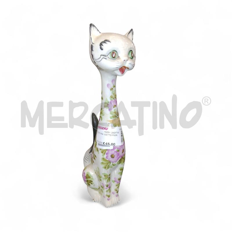 STATUINA  GATTO FIORI | Mercatino dell'Usato Roma tiburtina 1