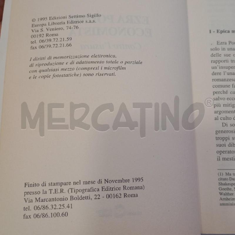 ACCAME EZRA POUND ECONOMISTA | Mercatino dell'Usato Roma viale tirreno 3