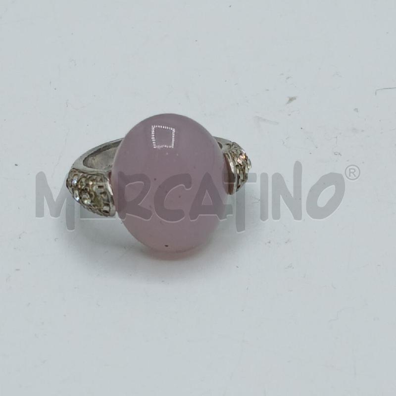 ANELLO D ARGENTATO CON QUARZO ROSA | Mercatino dell'Usato Roma viale tirreno 1