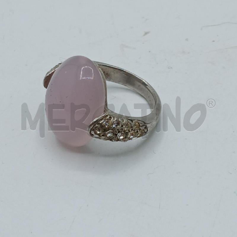 ANELLO D ARGENTATO CON QUARZO ROSA | Mercatino dell'Usato Roma viale tirreno 2