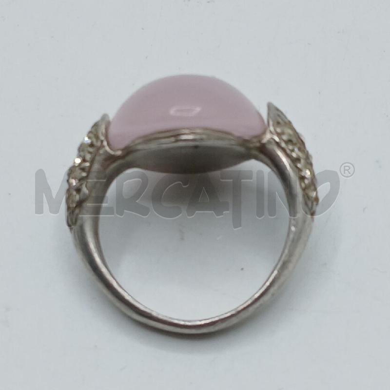 ANELLO D ARGENTATO CON QUARZO ROSA | Mercatino dell'Usato Roma viale tirreno 3