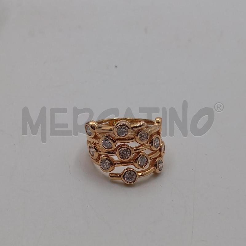 ANELLO D ARGENTATO GI FASCE TONDI STRASS | Mercatino dell'Usato Roma viale tirreno 2