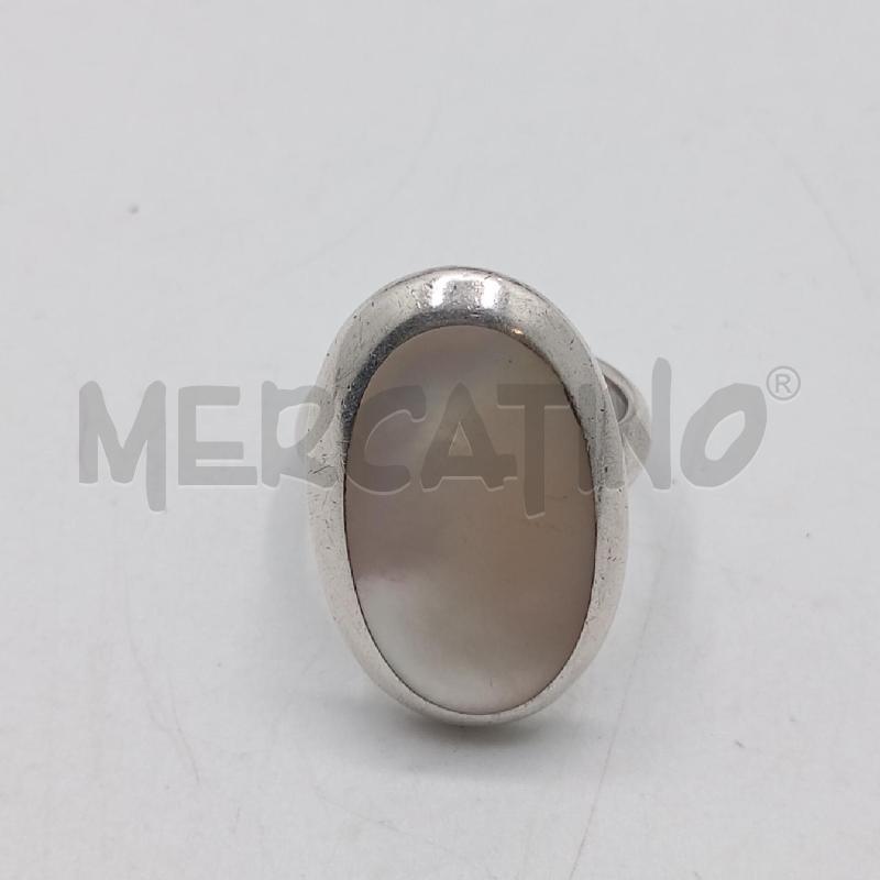 ANELLO D ARGENTATO OVALE MADREPERLATO | Mercatino dell'Usato Roma viale tirreno 2