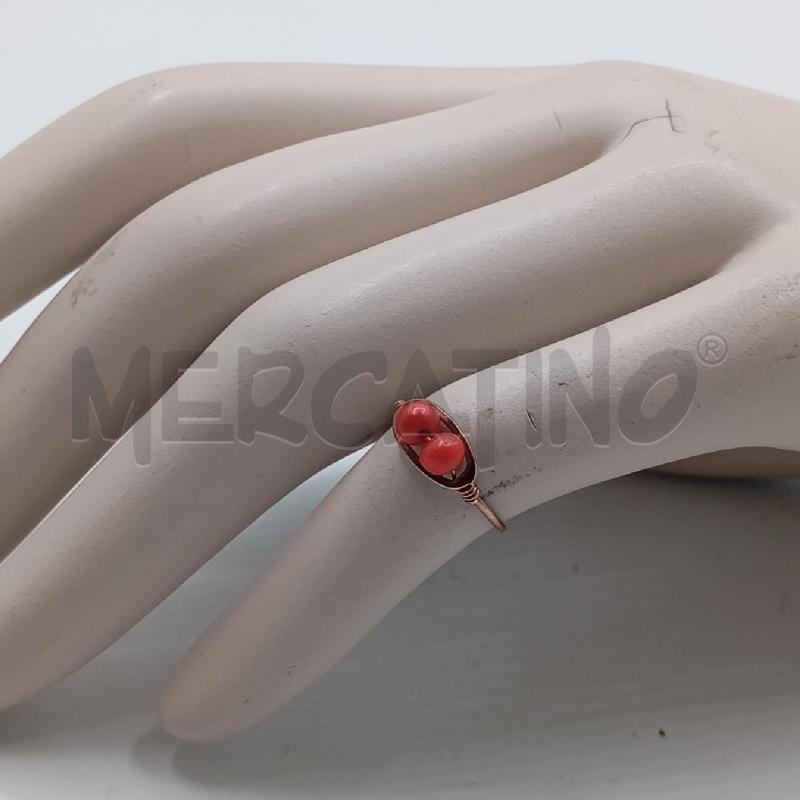 ANELLO D CON CORALLO  | Mercatino dell'Usato Roma viale tirreno 1
