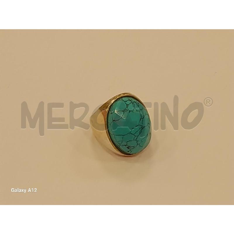 ANELLO MET TURCHESE OVAL  | Mercatino dell'Usato Roma viale tirreno 1