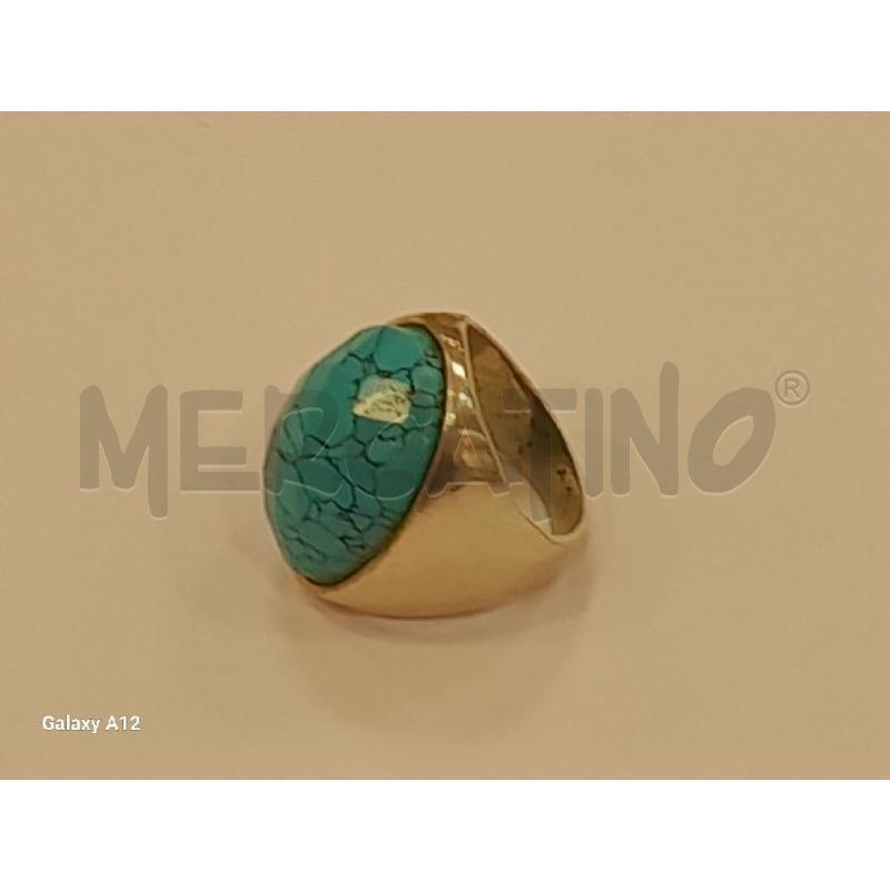 ANELLO MET TURCHESE OVAL  | Mercatino dell'Usato Roma viale tirreno 2