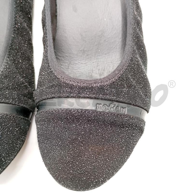 BALLERINA HOGAN NERO GLITTERATO IN PELLE | Mercatino dell'Usato Roma viale tirreno 2