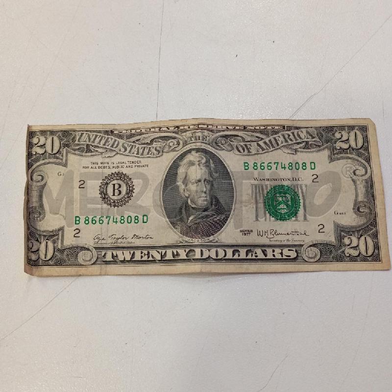 BANCONOTA 20 DOLLARI FEDERAL RESERVE NOTE 1977 | Mercatino dell'Usato Roma viale tirreno 1