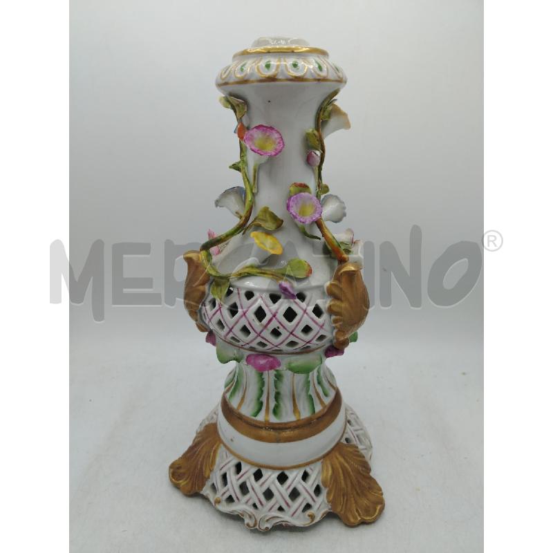 BASE LAMPADA PORC MEISSEN FOGLIE DOR FIORI IN RILIEVO | Mercatino dell'Usato Roma viale tirreno 1