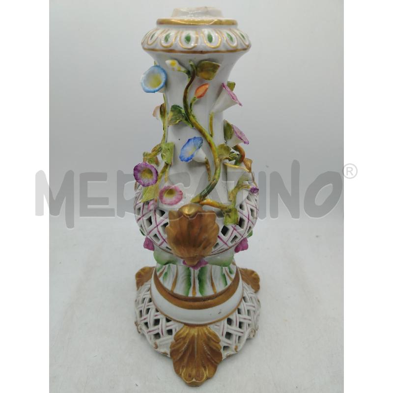 BASE LAMPADA PORC MEISSEN FOGLIE DOR FIORI IN RILIEVO | Mercatino dell'Usato Roma viale tirreno 2