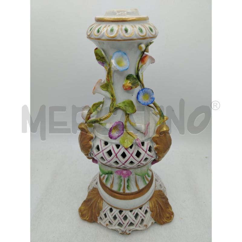 BASE LAMPADA PORC MEISSEN FOGLIE DOR FIORI IN RILIEVO | Mercatino dell'Usato Roma viale tirreno 3