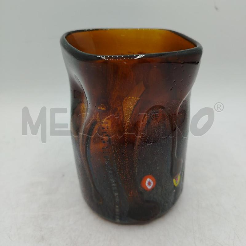 BICCHIERE MURANO NASON MILLEFIORI AMBRATO | Mercatino dell'Usato Roma viale tirreno 2
